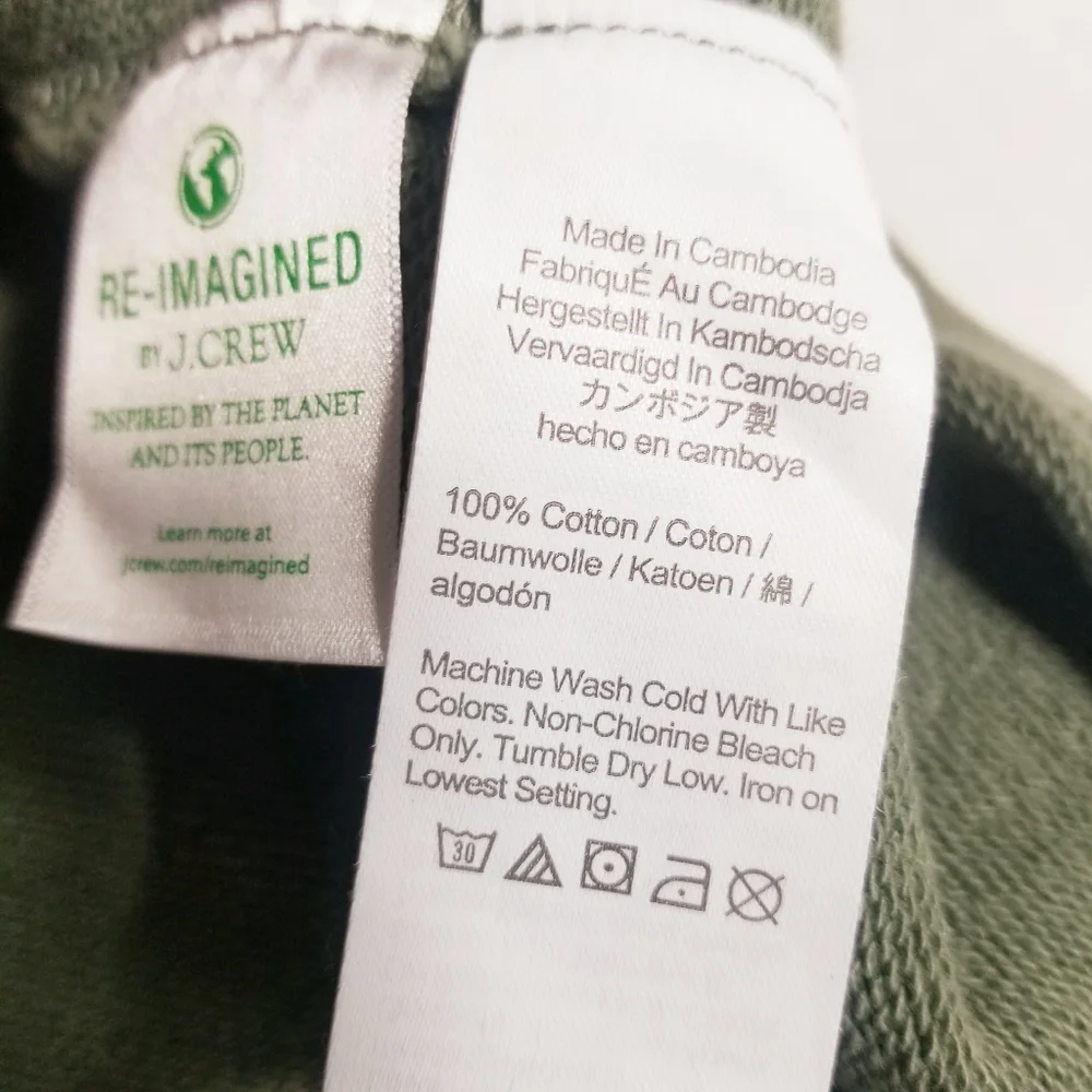 J. CREW LIGHT SAGE GREEN MEN'S PULLOVER WITH POCKETS SIZE MEDIUM